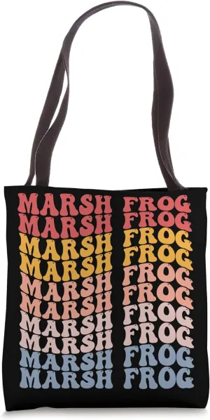 Marsh Frog Groovy Retro Tote Bag