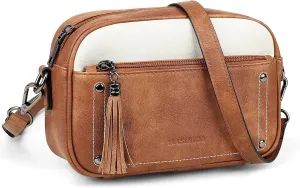 MASINTOR Crossbody Bags for Women Vegan Leather, Trendy Shoulder Purse with Adjustable Strap and Tassel