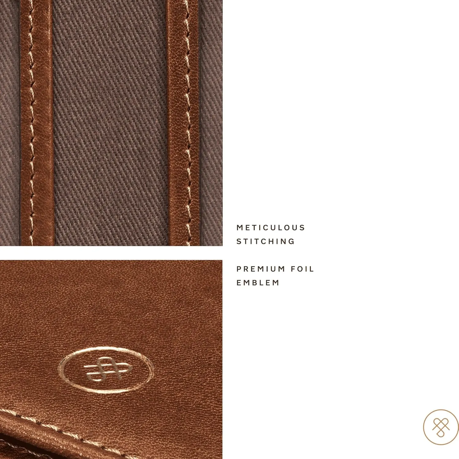 Maxwell Scott - Luxury Italian Leather Travel Card Holder Case for Men Women with ID Section - The Solaro Dark Brown