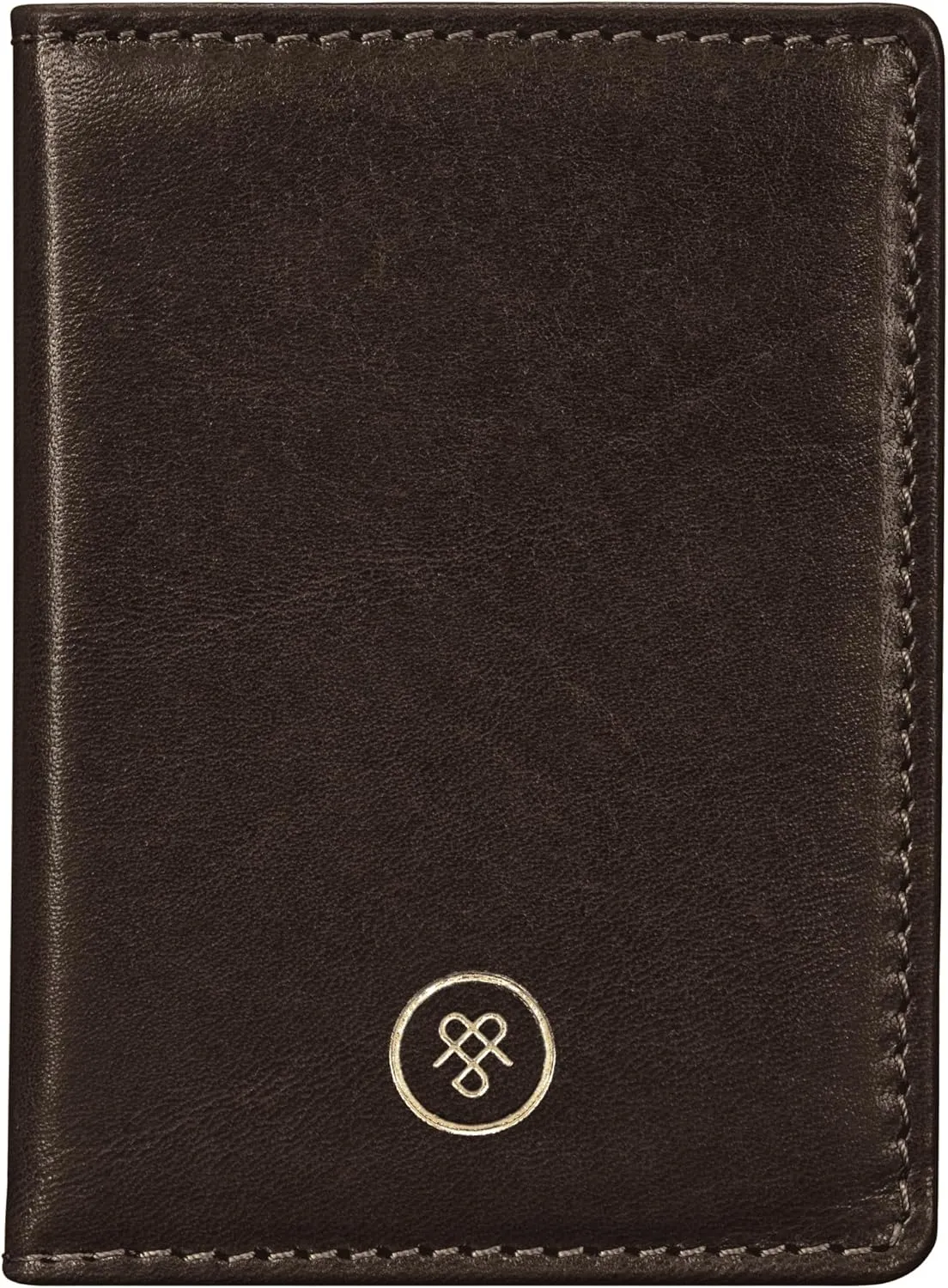Maxwell Scott - Luxury Italian Leather Travel Card Holder Case for Men Women with ID Section - The Solaro Dark Brown