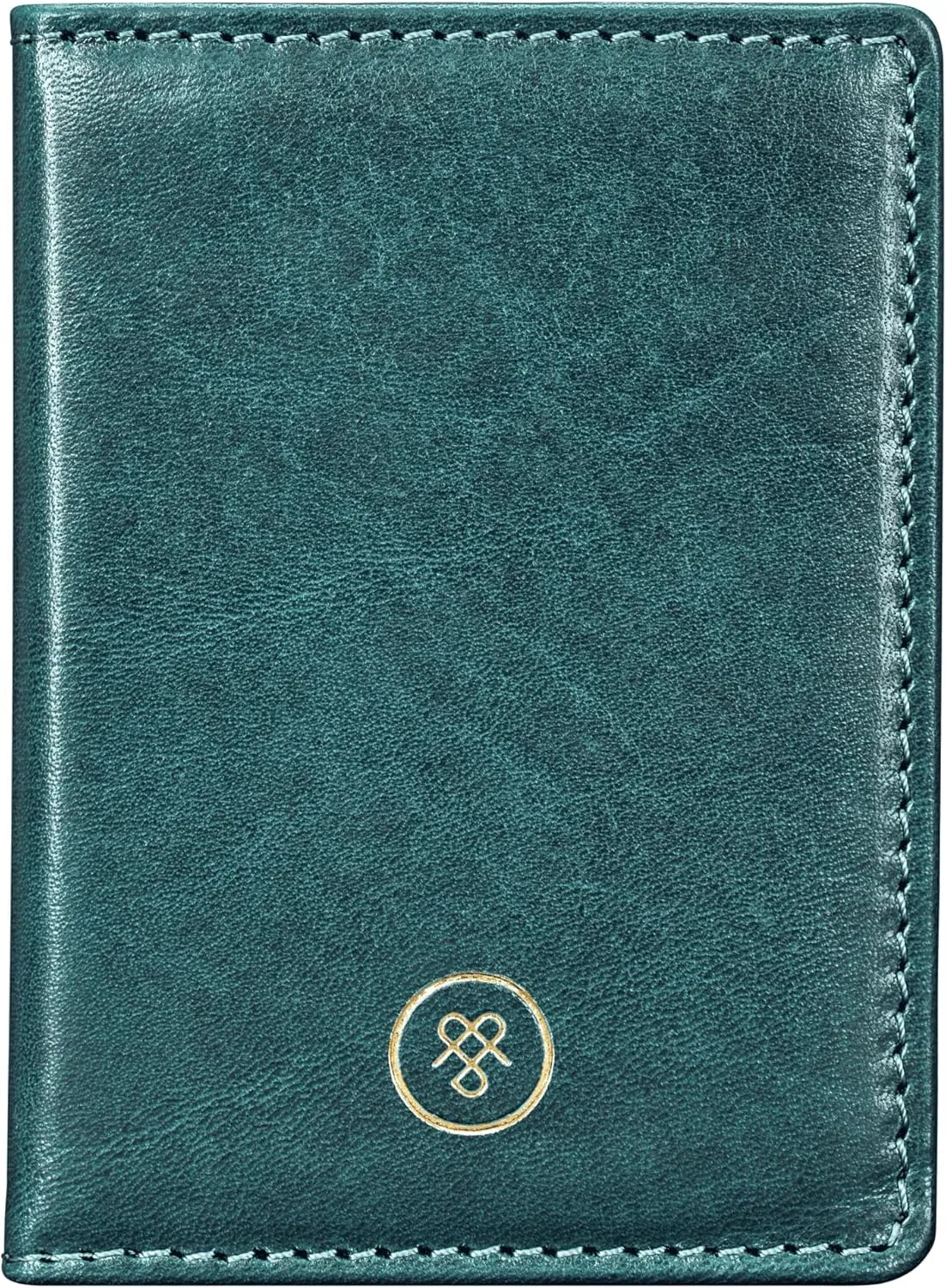 Maxwell Scott - Luxury Italian Leather Travel Card Holder Case for Men Women with ID Section - The Solaro Petrol Blue