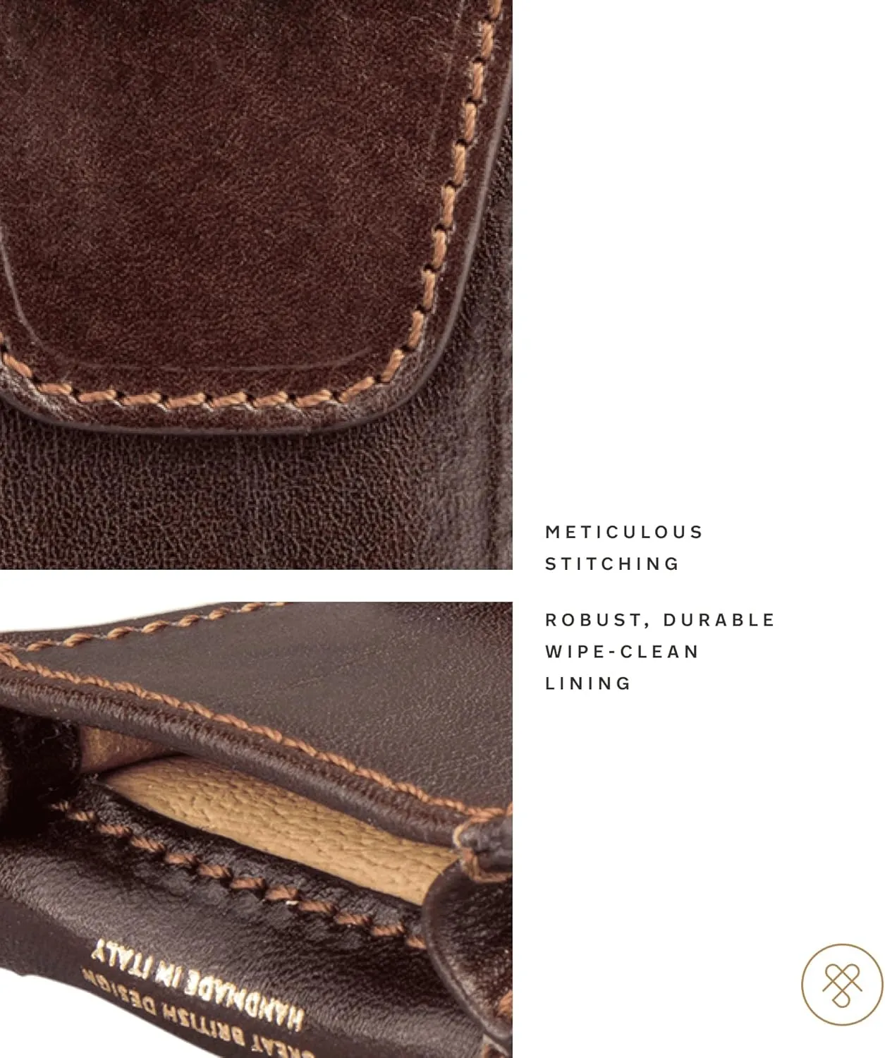 Maxwell Scott - Luxury Leather Fountain Pen Case/Holder for up to 3 Pens - Handmade in Italy - The Pienza Dark Brown