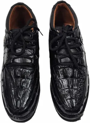 Men Genuine Cowhide Crocodile/Ostrich Print Western Tennis Laces Shoes Work Shoes