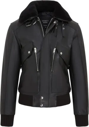 Men's Air Force A2 USAF Black Aviator Bomber Leather Cowhide Jacket