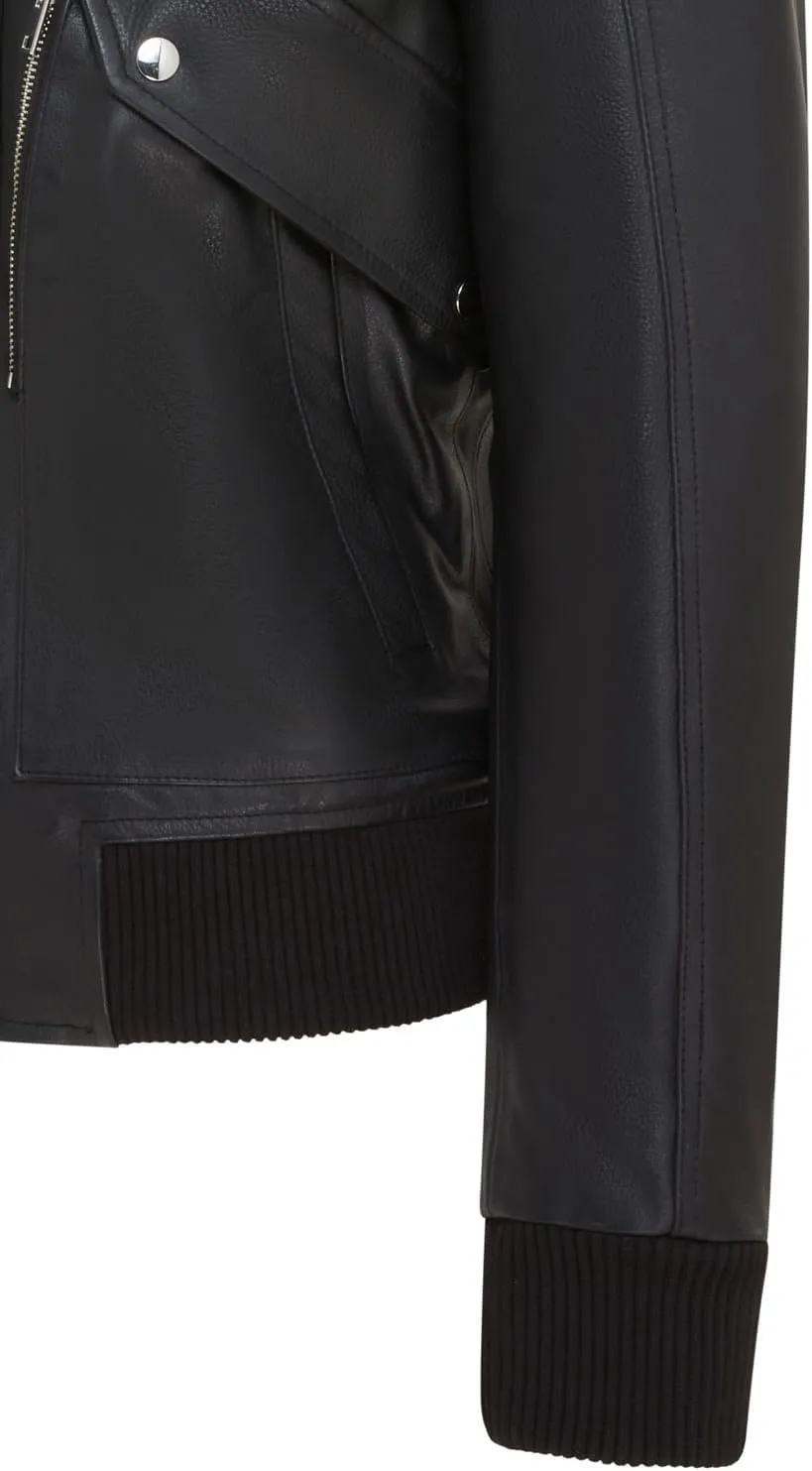 Men's Air Force A2 USAF Black Aviator Bomber Leather Cowhide Jacket