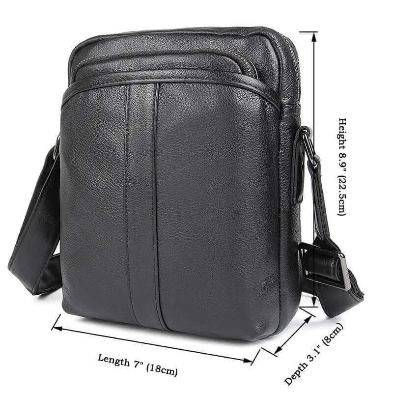 Men's Black Leather Crossbody Bag NZ | Shoulder Bag
