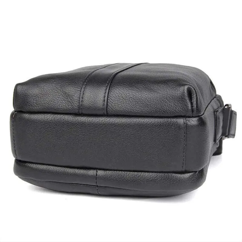 Men's Black Leather Crossbody Bag NZ | Shoulder Bag