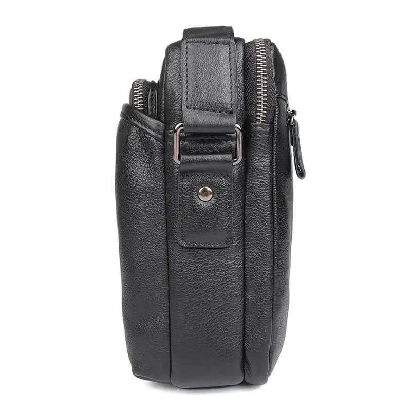 Men's Black Leather Crossbody Bag NZ | Shoulder Bag