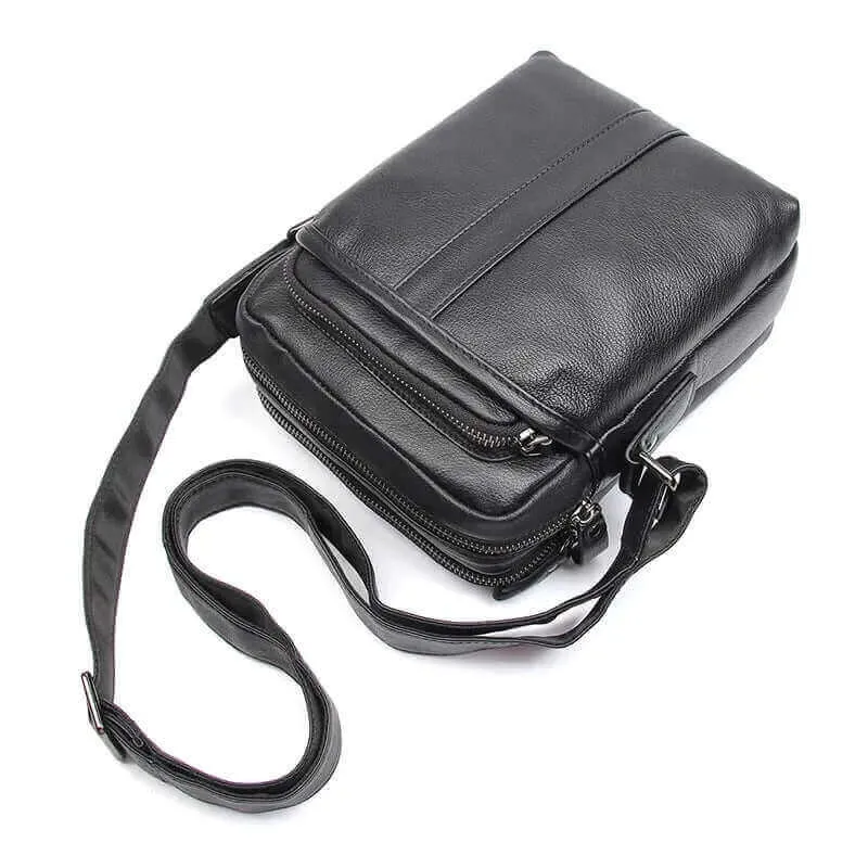 Men's Black Leather Crossbody Bag NZ | Shoulder Bag