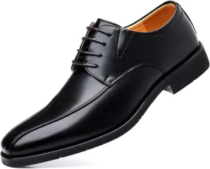 Men's Classic Derby Oxford Dress Shoes, Leather Lace-up (Black, Adult, Men, Numeric 12, Digital, US Shoe System, M (Medium))