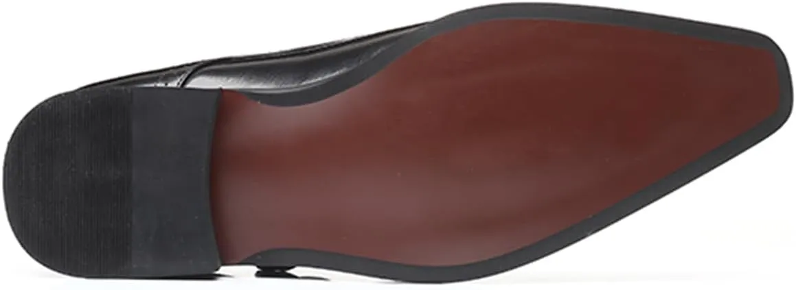 Men's Classic Monk Strap Dress Shoes, Black Patent Leather, Single Buckle Design