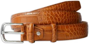 Mens Crocodile Pattern Italian Leather Belt