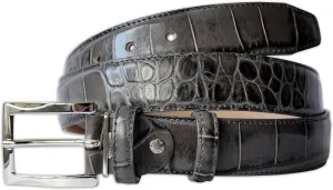 Mens Crocodile Pattern Italian Leather Belt