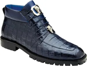 Men's Dress Boot Gallardo Genuine Caiman Crocodile Navy U02 9.5