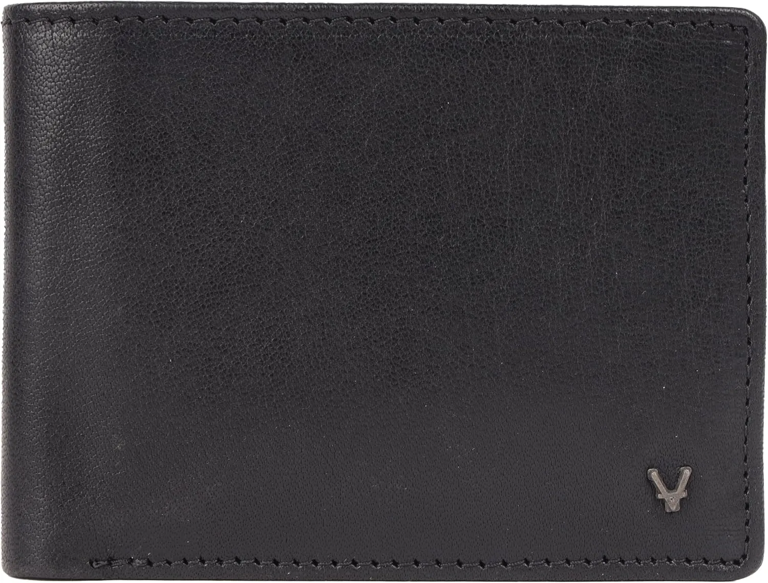 Men's Genuine Italian Leather Bifold Wallet - Sleek & Minimalist, RFID Protected, ID Window Flap, Card Holder, Gift for Him (Matte Black)