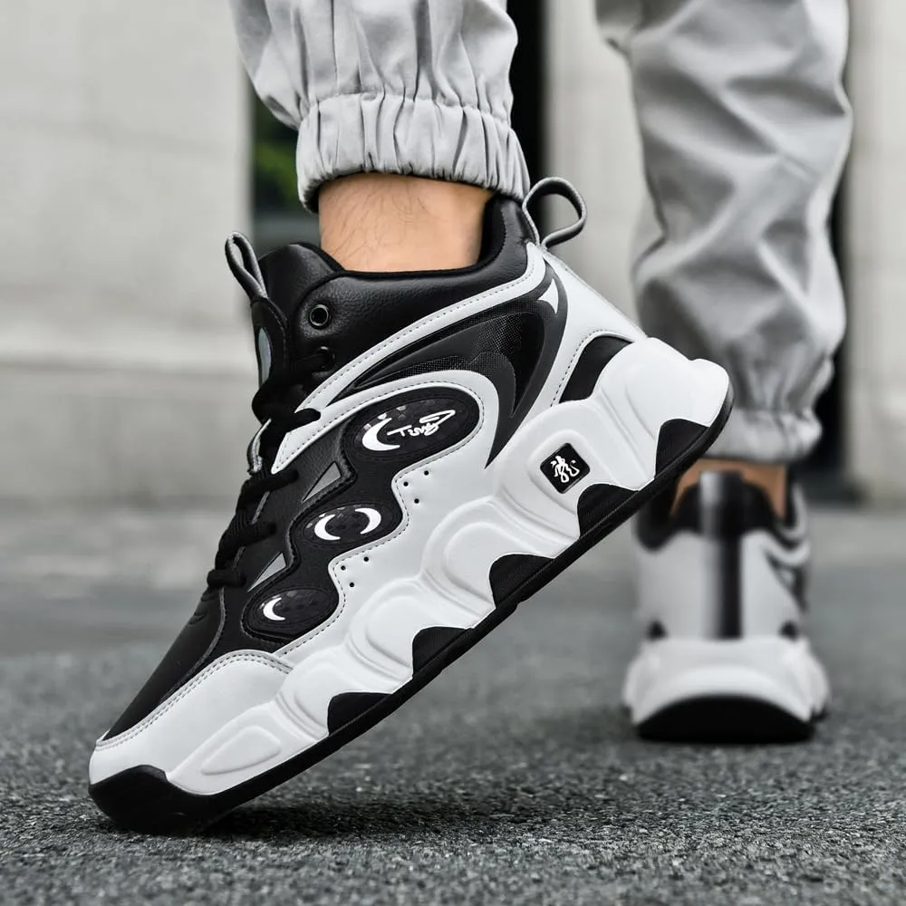 Men's High-Top Basketball Shoes,Artificial Leather Sneakers,Plus Sizes