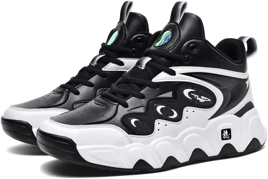 Men's High-Top Basketball Shoes,Artificial Leather Sneakers,Plus Sizes