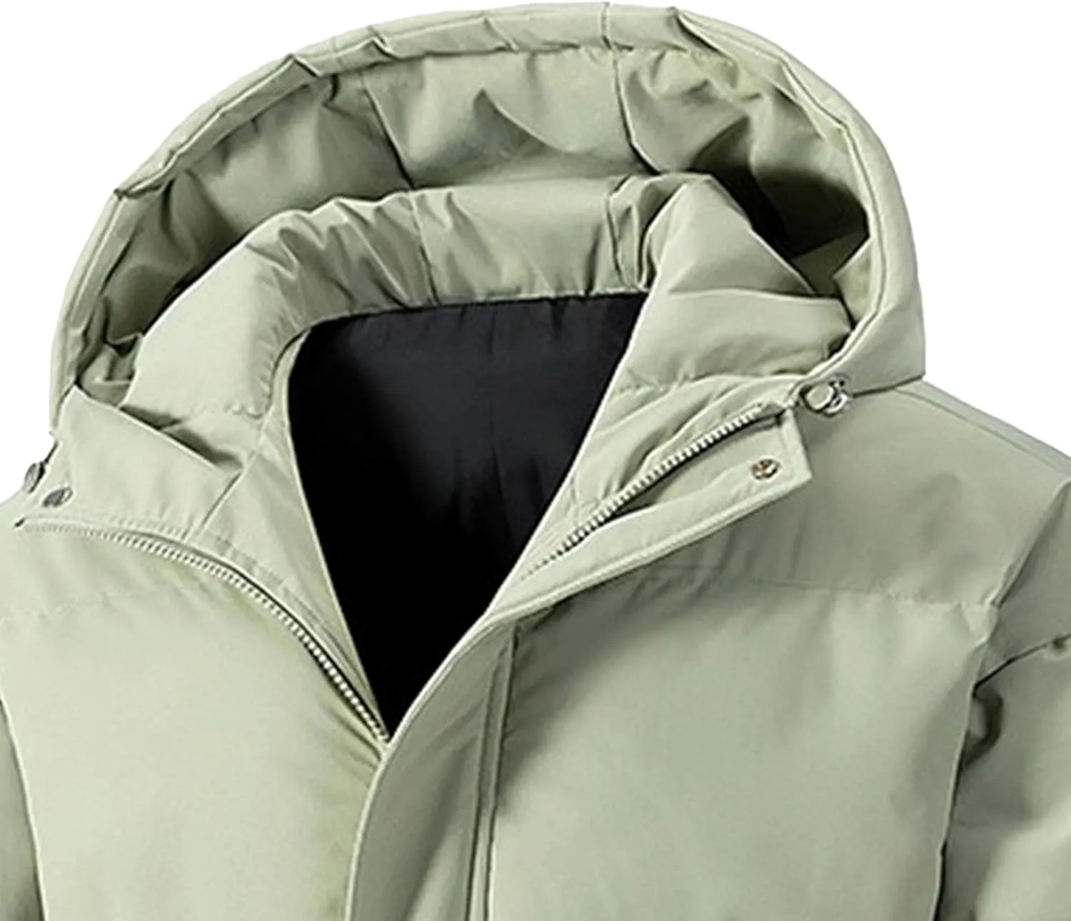 Mens Hooded Warm Quilted Jacket Winter Coat Insulated Puffer Jacket Water-Repellent Windproof Parkas Outerwear