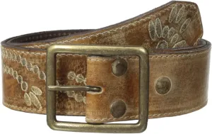 Men's Mohawk Belt, Tan Rustic White BFS, Large