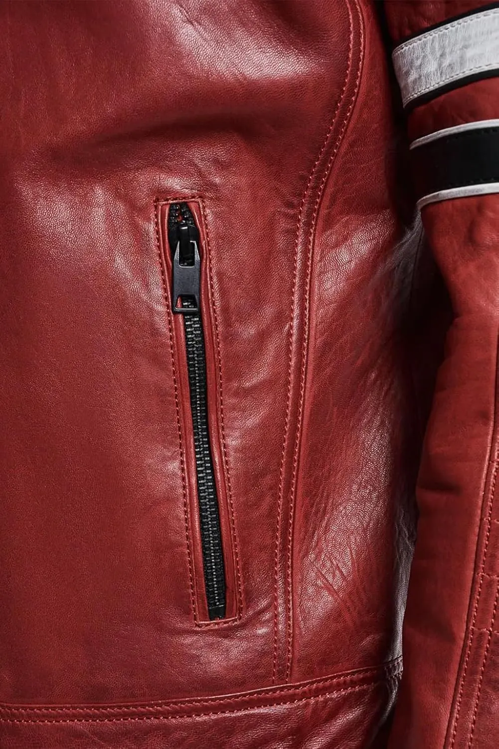 Men's Premium Cafe Racer Motorcycle Genuine Leather Retro Style Biker Jacket - Leather Jackets for Men