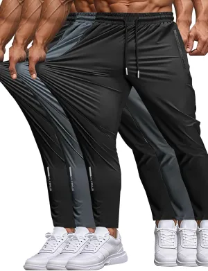 Men's Sweatpants Lightweight Active Pants Quick Dry for Running 、Jogging 、Yoga、Golf with Zipper Pockets