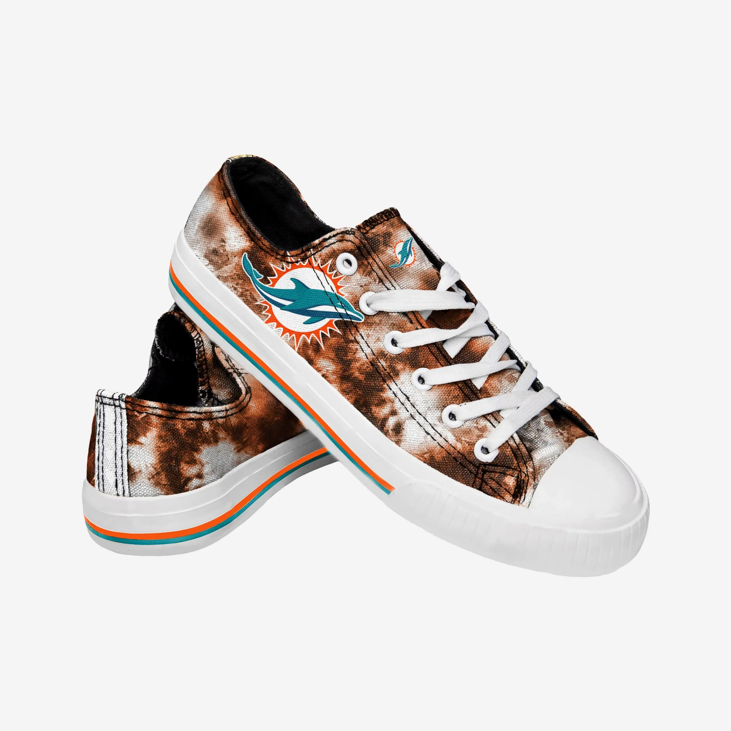 Miami Dolphins Womens Low Top Tie-Dye Canvas Shoe