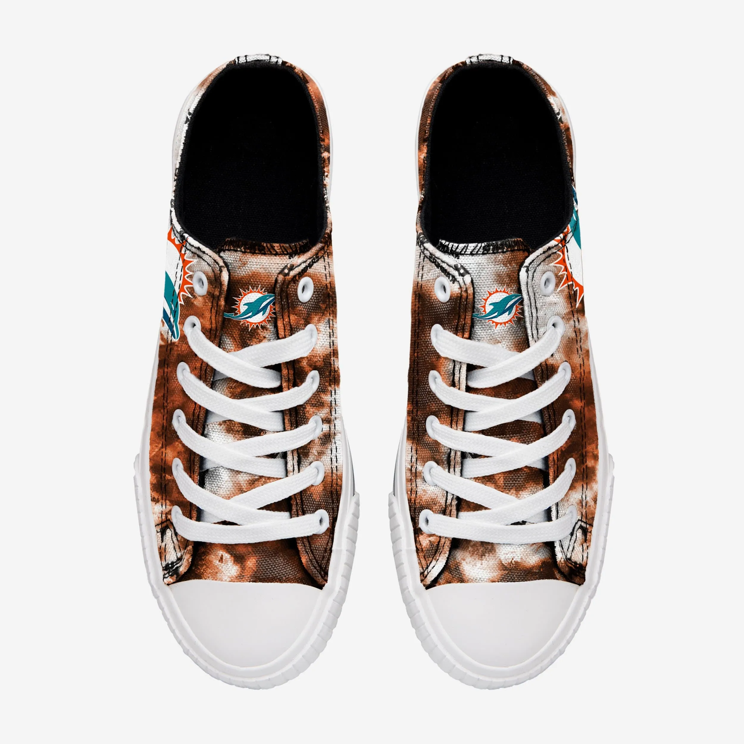 Miami Dolphins Womens Low Top Tie-Dye Canvas Shoe