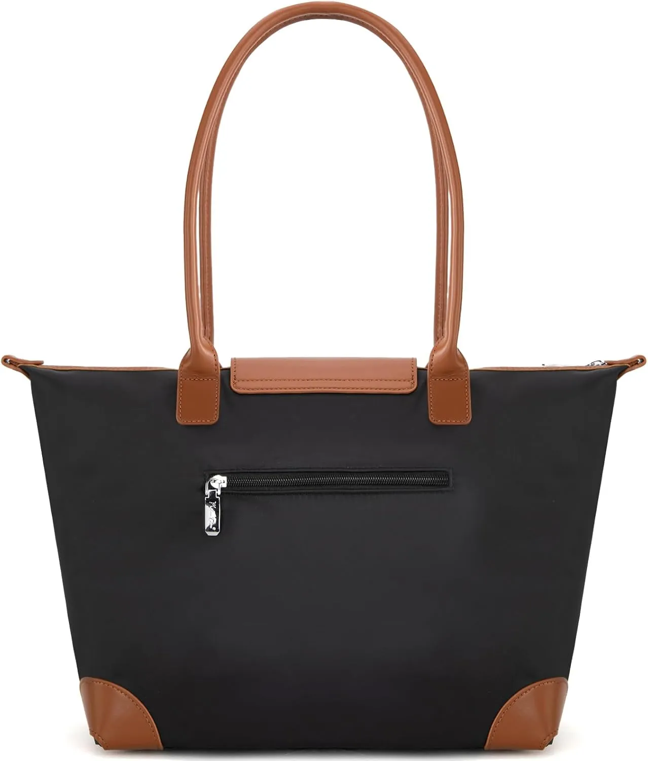 Milan Chiva Nylon Tote Bag for Women Large Shoulder Bag with Zipper Lightweight Foldable Work Tote