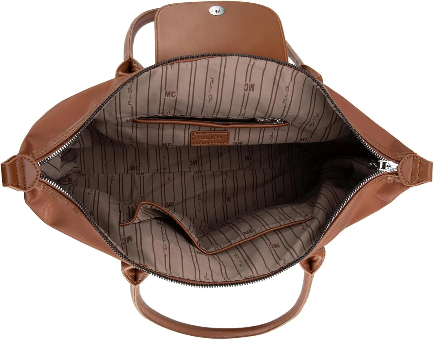 Milan Chiva Nylon Tote Bag for Women Large Shoulder Bag with Zipper Lightweight Foldable Work Tote