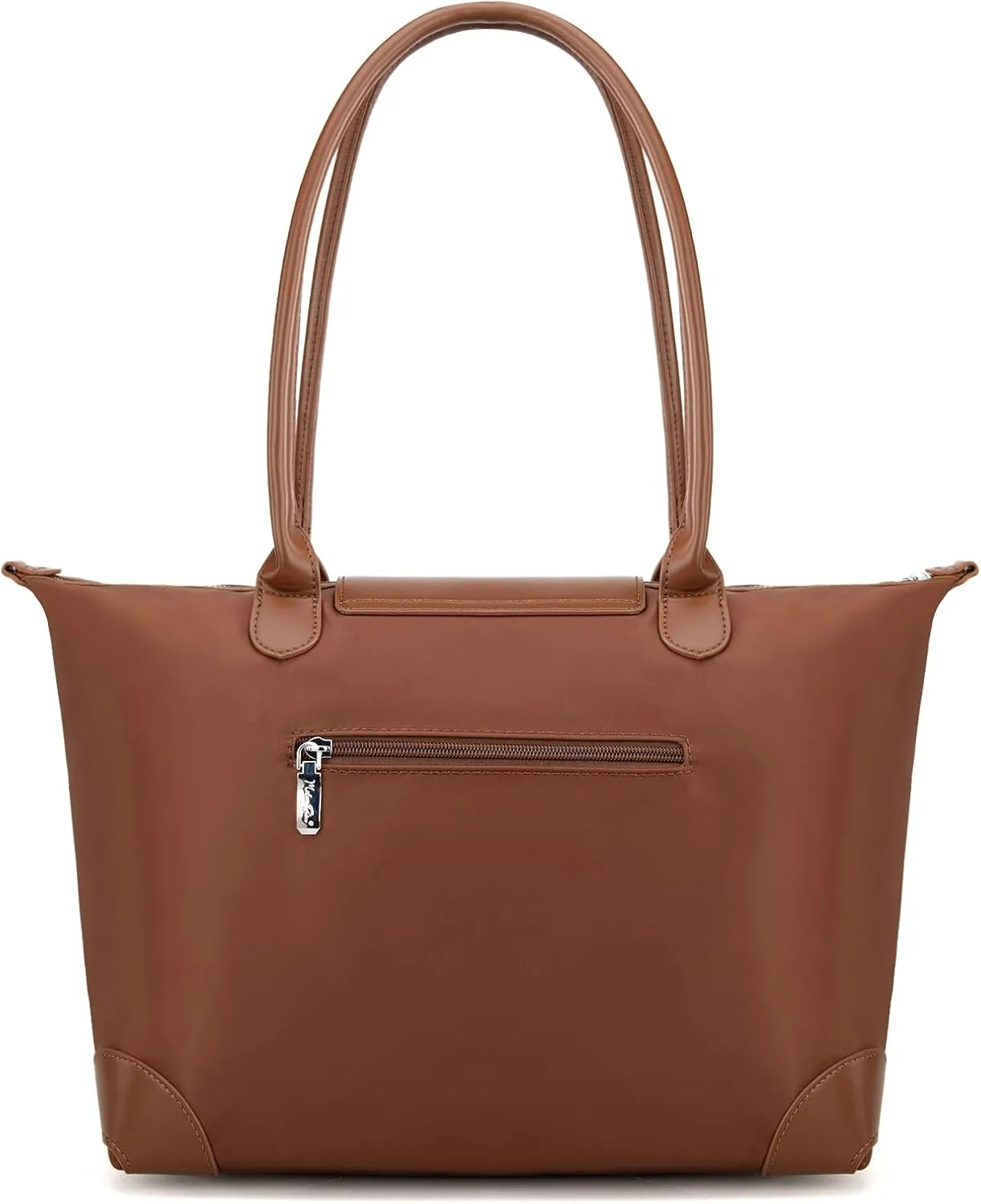 Milan Chiva Nylon Tote Bag for Women Large Shoulder Bag with Zipper Lightweight Foldable Work Tote