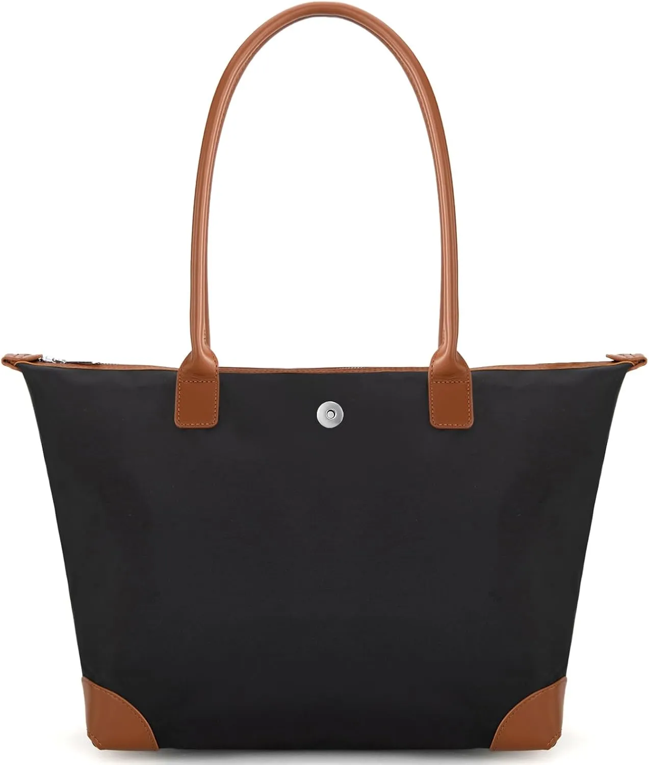 Milan Chiva Nylon Tote Bag for Women Large Shoulder Bag with Zipper Lightweight Foldable Work Tote