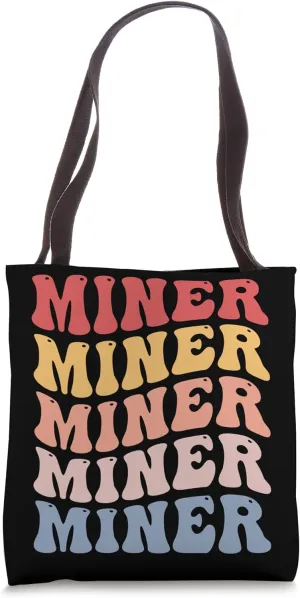Miner Groovy Retro Tote Bag