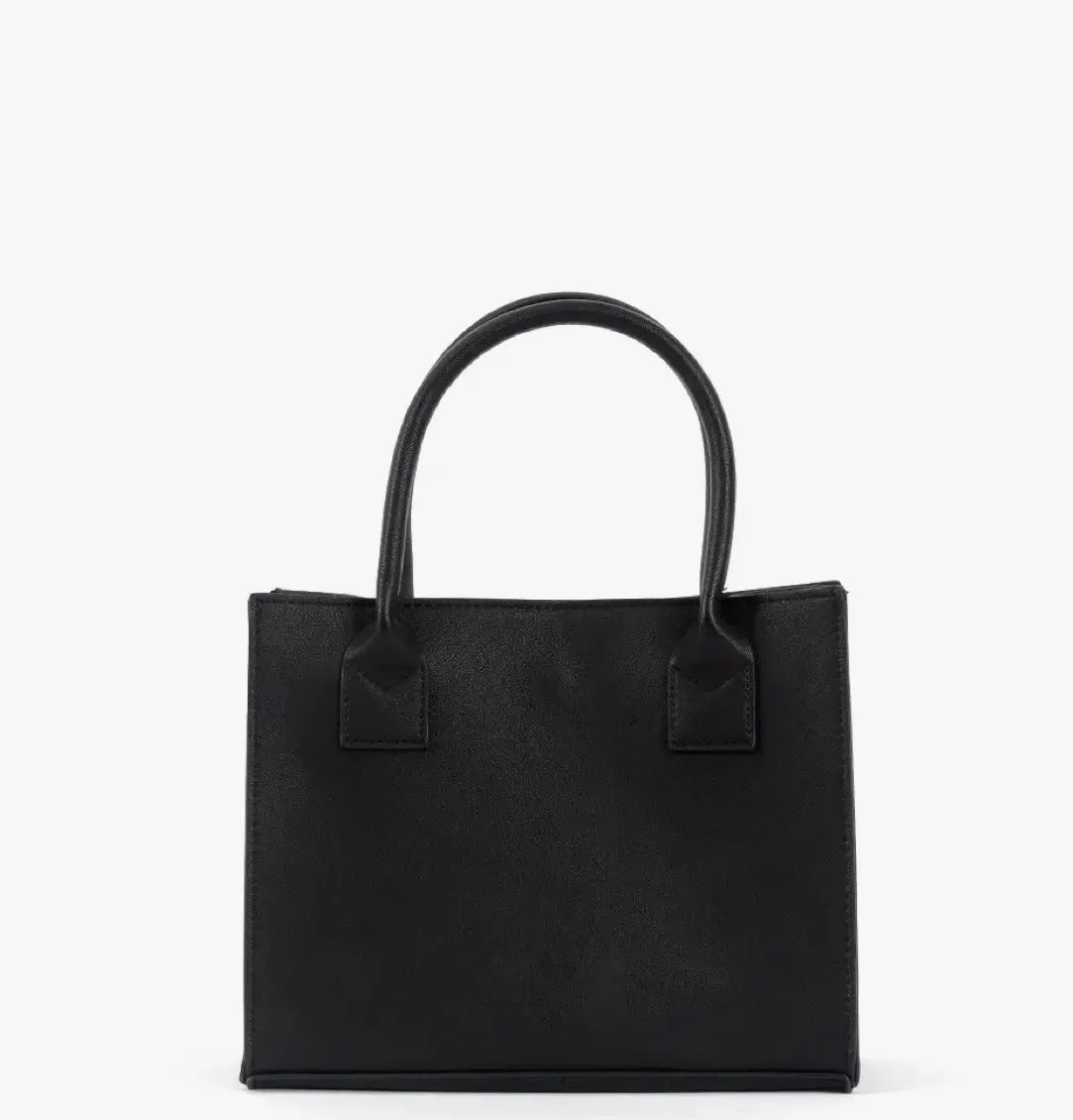 Mini modern black tote bag