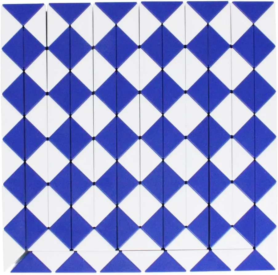 Mipartebo Magic Snake Cube Twist Puzzle 144 Wedges Large Size Twist Fidget Snake Toys Gift Party Favors for Kids Adults Teens Blue