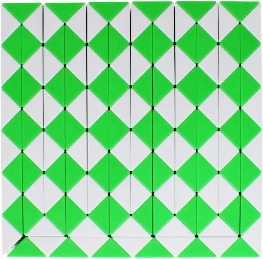 Mipartebo Magic Snake Cube Twist Puzzle 144 Wedges Large Size Twist Fidget Snake Toys Gift Party Favors for Kids Adults Teens Green