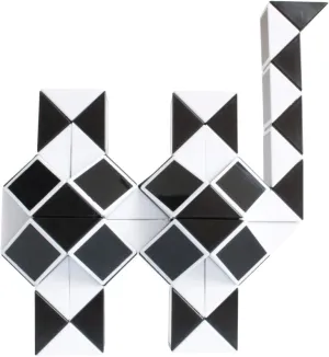 Mipartebo Magic Snake Cube Twist Puzzle 72 Wedges Large Size Twist Fidget Snake Toys Gift Party Favors for Kids Adults Teens Black