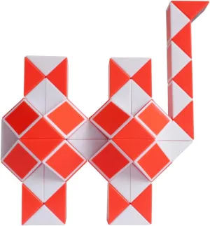 Mipartebo Magic Snake Cube Twist Puzzle 72 Wedges Large Size Twist Fidget Snake Toys Gift Party Favors for Kids Adults Teens Orange
