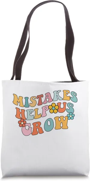 Mistakes Help Us Grow Groovy Growth Mindset Tote Bag