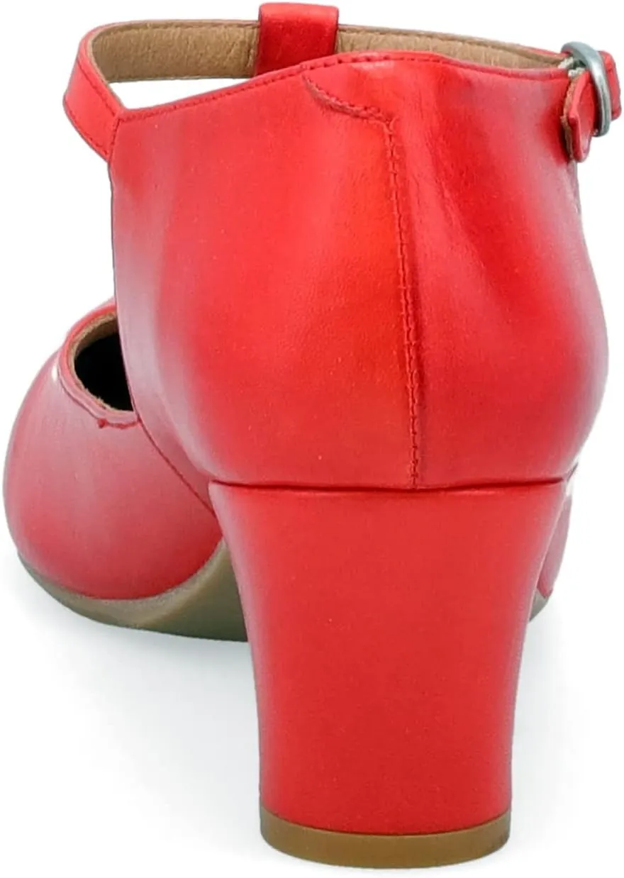 Miz Mooz Fleta Women's Retro Inspired Heels Scarlet