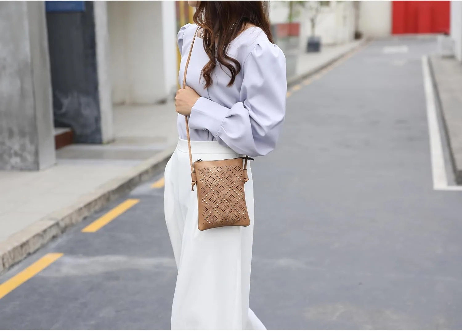 MKF Collection Crossbody Bags for Women Handbag, PU Leather Crossover, Small Shoulder Side Messenger Purse