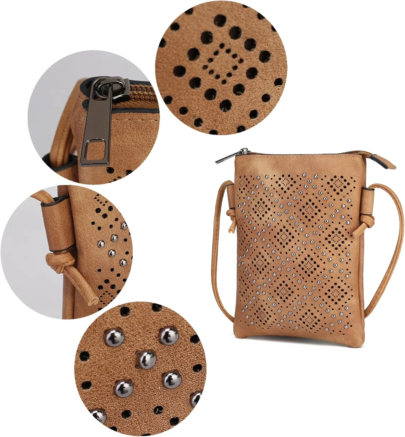 MKF Collection Crossbody Bags for Women Handbag, PU Leather Crossover, Small Shoulder Side Messenger Purse