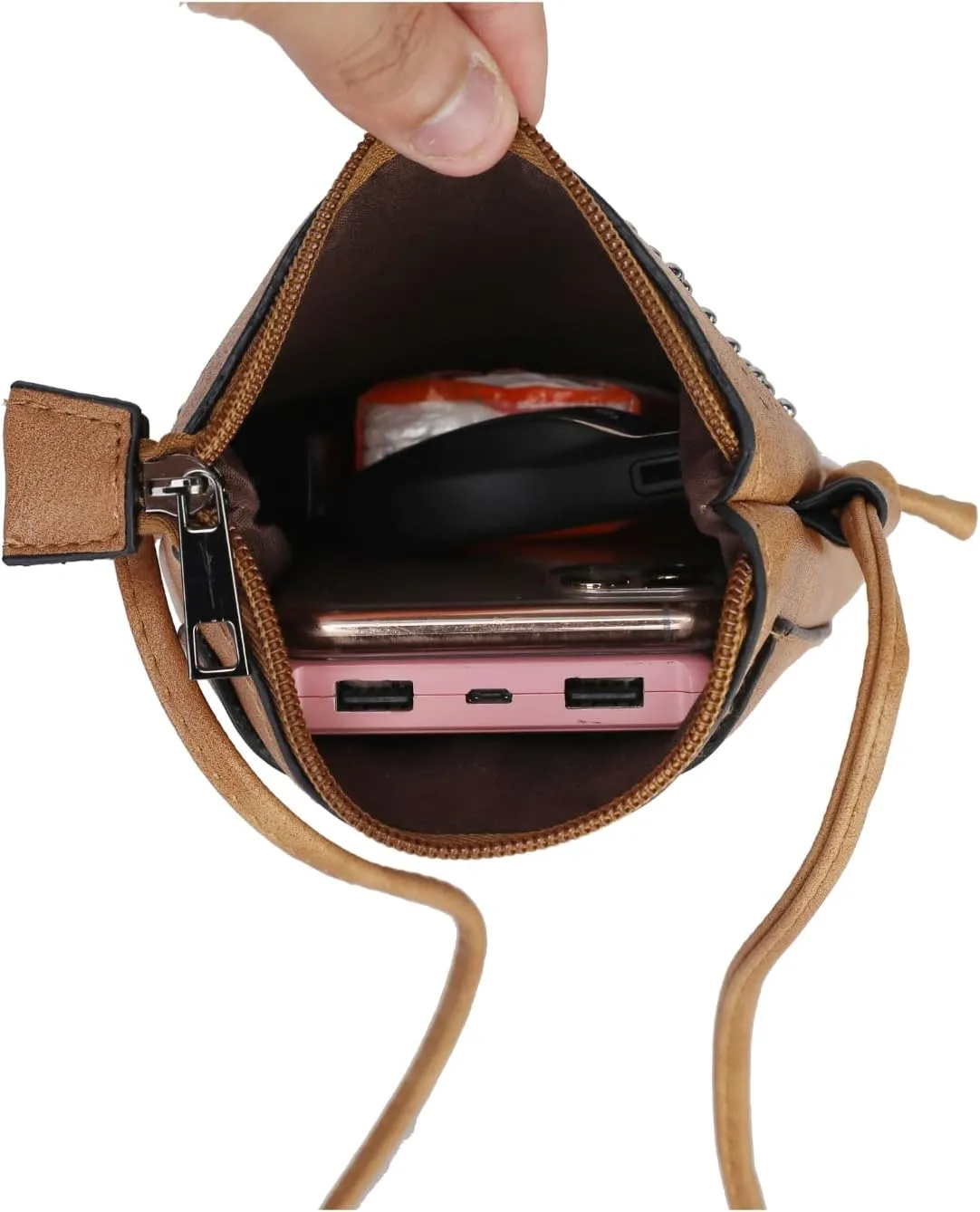 MKF Collection Crossbody Bags for Women Handbag, PU Leather Crossover, Small Shoulder Side Messenger Purse