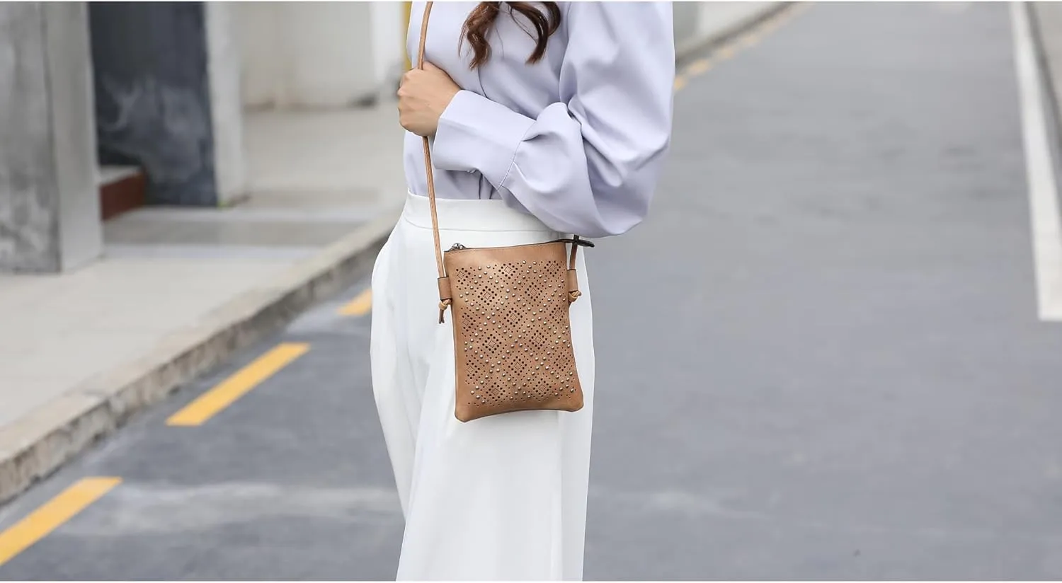 MKF Collection Crossbody Bags for Women Handbag, PU Leather Crossover, Small Shoulder Side Messenger Purse