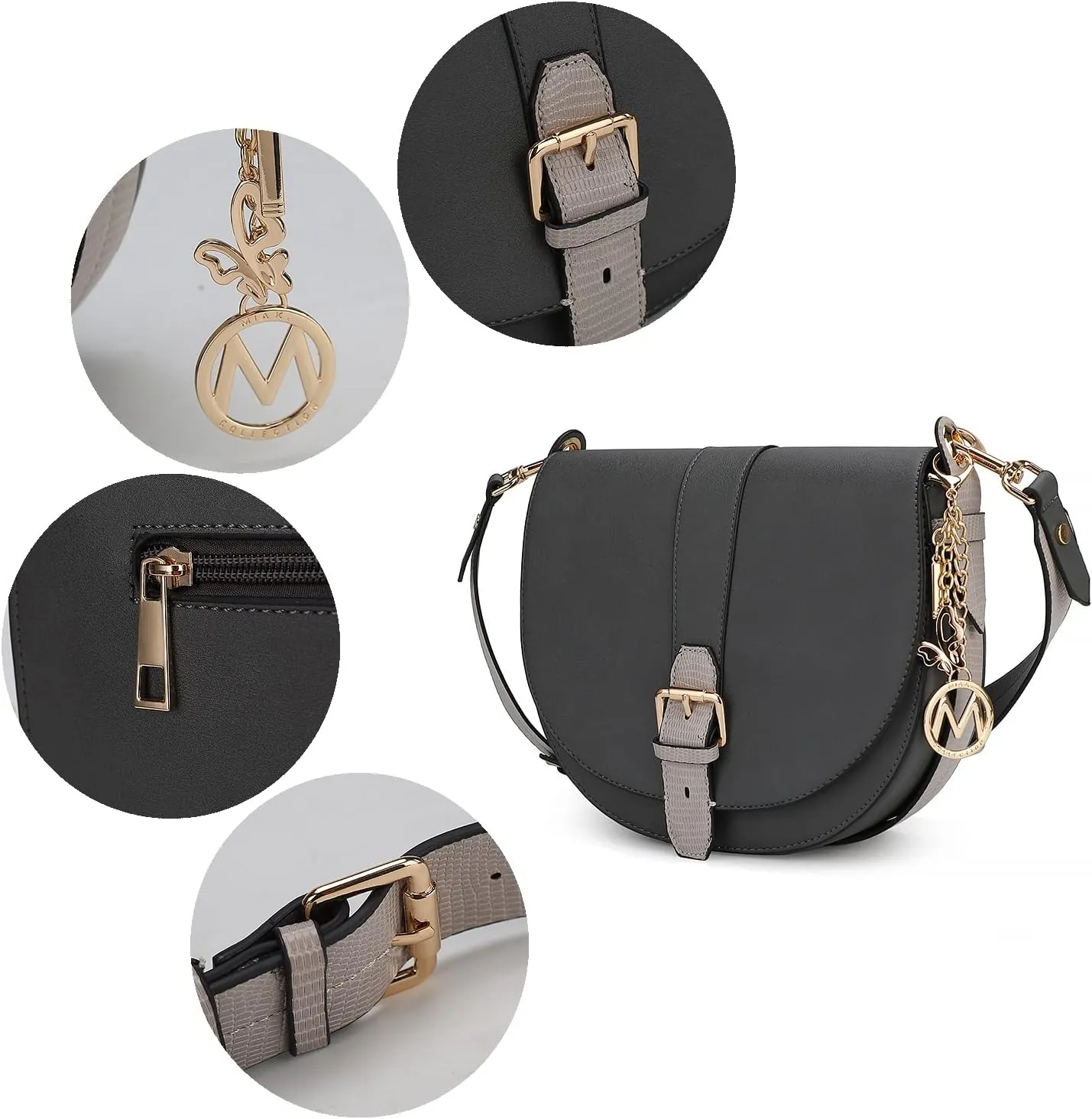 MKF Collection Shoulder Bag for Women, Vegan Leather Crossbody Handbag Purse
