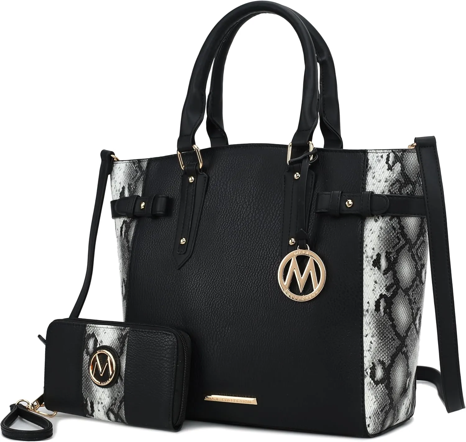 MKF Collection Tote Bag and wallet set, Women’s Snake Embossed Crossbody Bag and Wristlet Handbag Purse by Mia K
