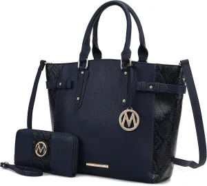 MKF Collection Tote Bag and wallet set, Women’s Snake Embossed Crossbody Bag and Wristlet Handbag Purse by Mia K