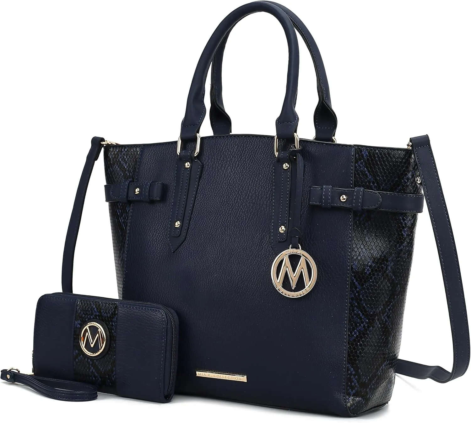 MKF Collection Tote Bag and wallet set, Women’s Snake Embossed Crossbody Bag and Wristlet Handbag Purse by Mia K