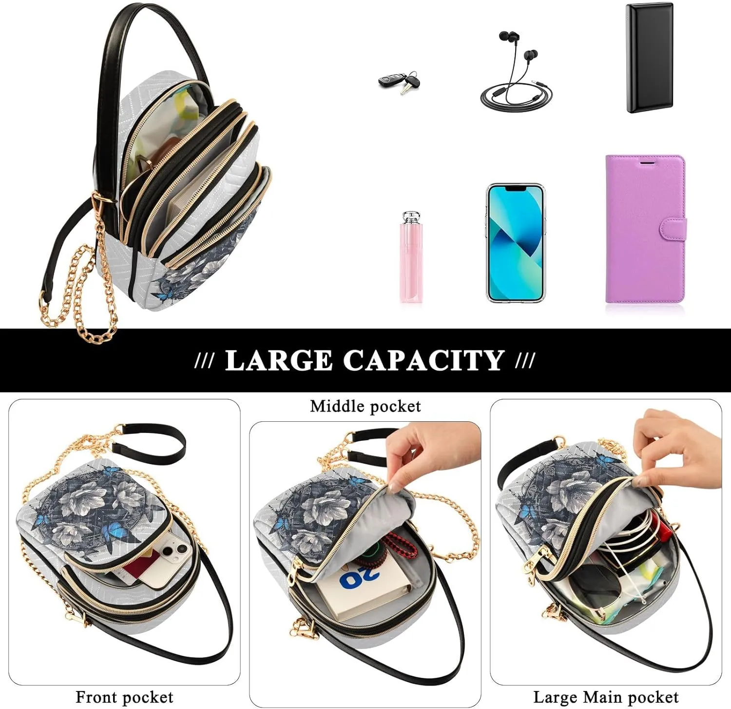 MNSRUU Women's Crossbody Handbags Cell Phone Purses Bags