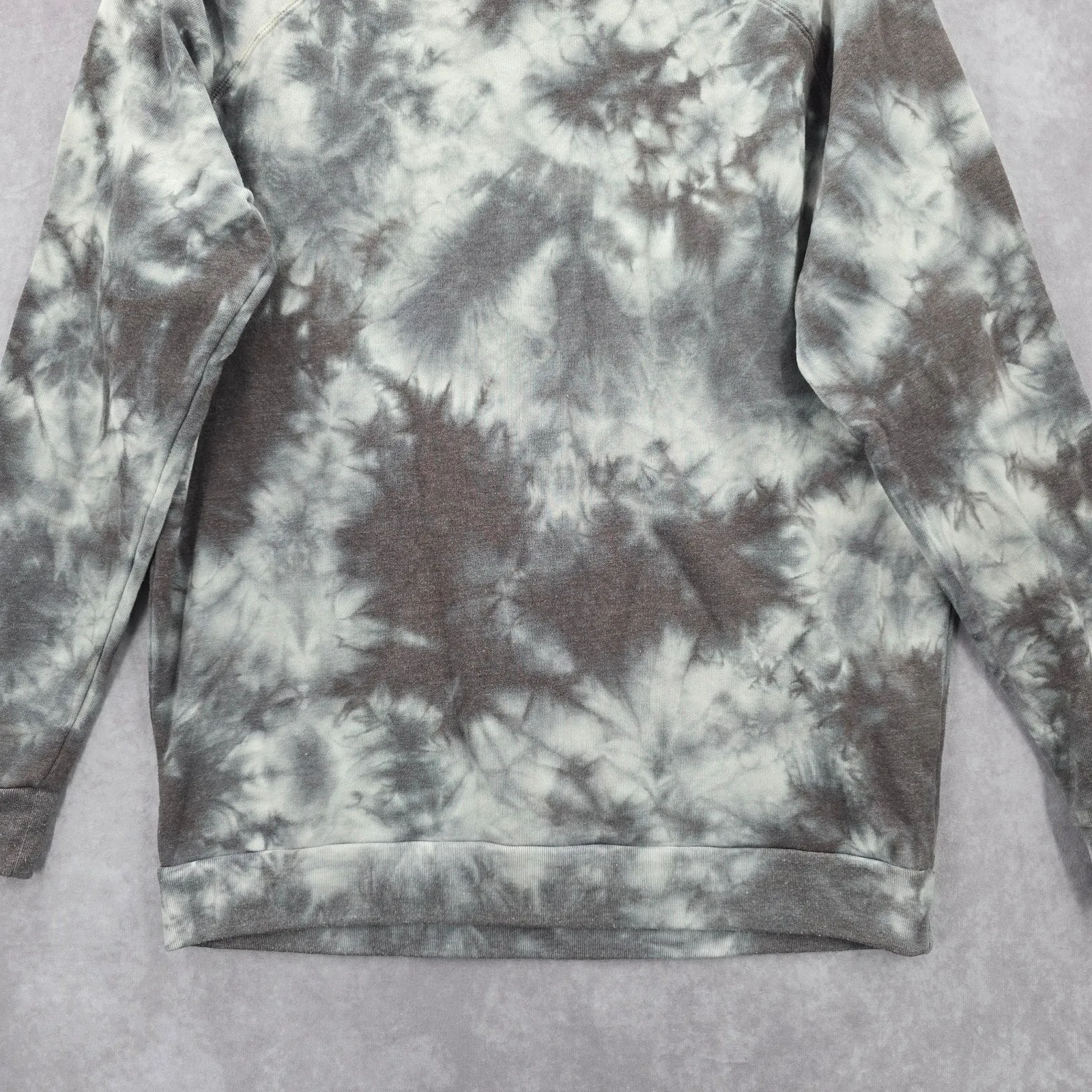 Modern Canvas Gray Tie Dye Long Sleeve Cotton Sweater Cardigan Top Medium