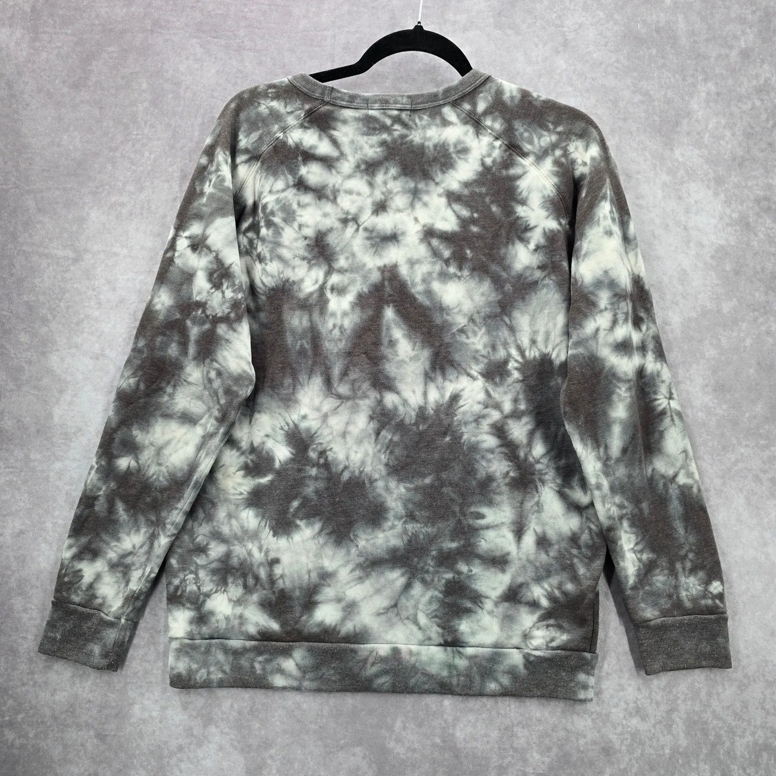 Modern Canvas Gray Tie Dye Long Sleeve Cotton Sweater Cardigan Top Medium